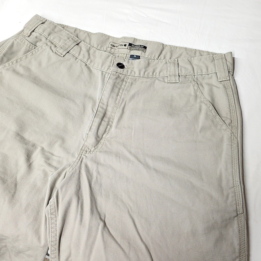 Carhartt Work Shorts Mens 36 Tan Rugged‎ Flex Relaxed Fit Canvas Utility Outdoor